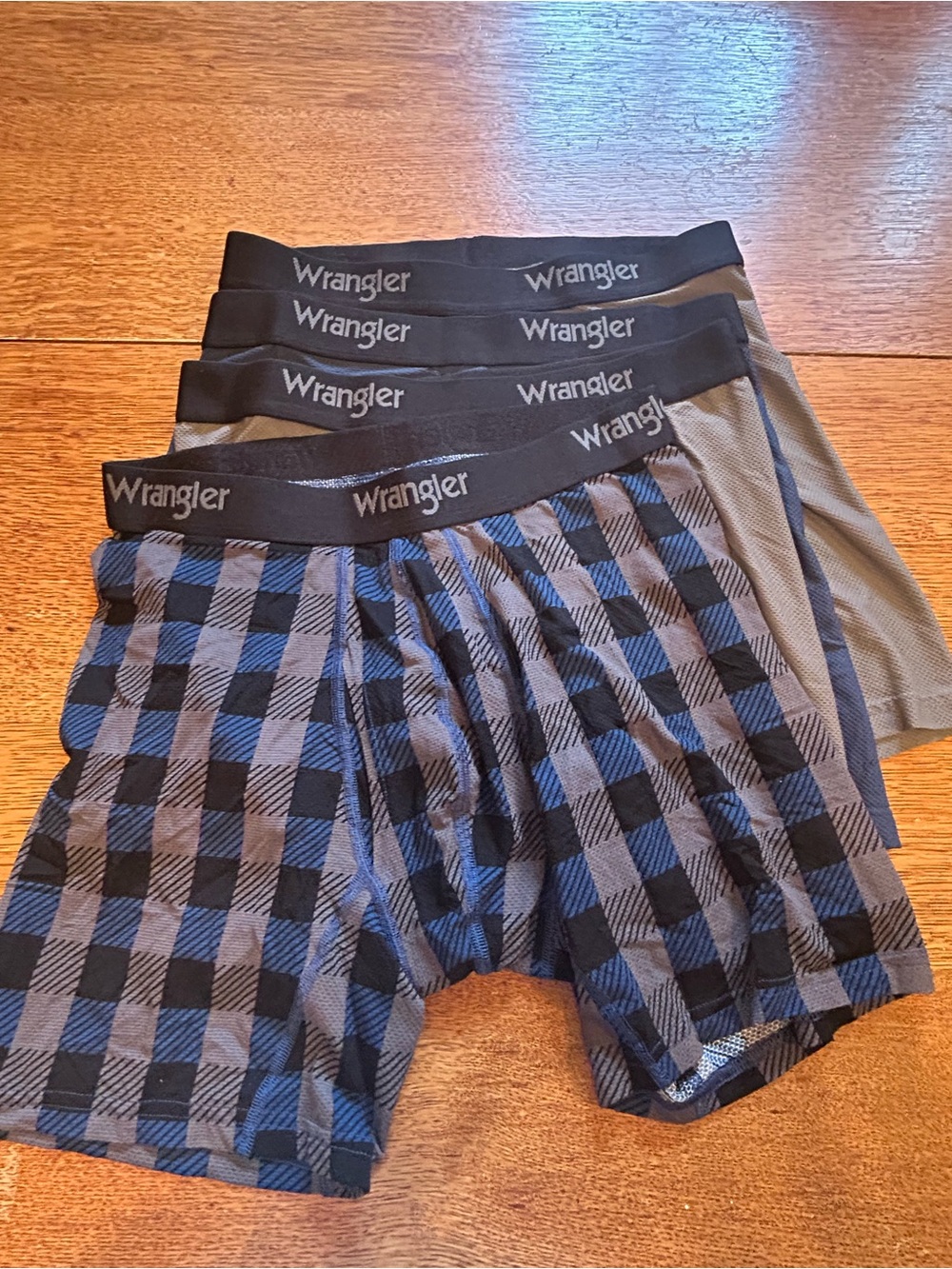 Wrangler Men’s Boxer Brief 4- Pack - Blue Plaid & Olive